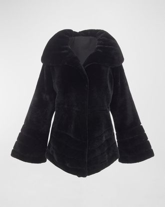 Gorski Reversible Horizontal Lamb Shearling Jacket