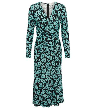 Diane Von Fürstenberg Printed ruched midi dress
