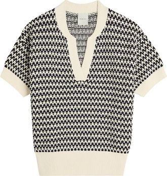 Varley Dora Patterned Knit top - Cream - S (UK8-10 / S)