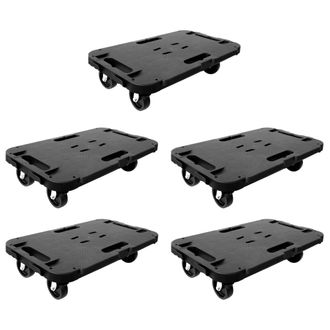 vidaXL Plataformas Con Ruedas 5 Unidades Polipropileno Negro 300 Kg Vidaxl