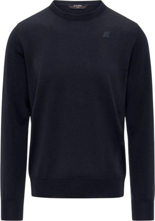 K-Way Sebastien Merino - Heren - Ronde hals truien - Blauw - L - Wol - Truien & Vesten