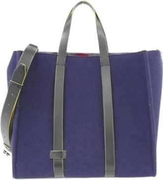 Fendi Pre-owned Felt Tote Bag - Dames - Vintage Shopper - Blauw - ONE Size - Vintage