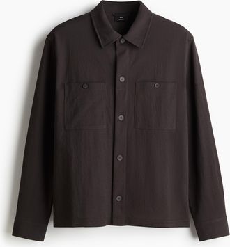 H&M Utility-Hemd in Regular Fit - Dunkelbraun