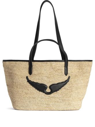 Zadig&Voltaire large Wings basket beach bag - Neutrals