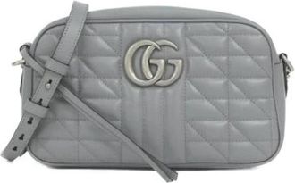 Gucci Pre-owned Vintage Cross Body Bag - Dames - Vintage Schoudertas - Grijs - ONE Size - Leer - Vintage