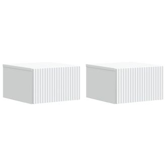 vidaXL Mesita De Noche De Pared Con Caj&oacute;n 2 Pcs 33 X 34,5 X 20 Cm Vidaxl