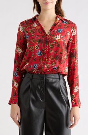 Alice & Olivia Eloise Floral Button-Up Shirt in Tapestry Trails Sm Perfect Rub at Nordstrom Rack, Size X-Small