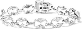 House of Brilliance 14K White Gold 1 1/2 Cttw Round Diamond Set Link Bracelet at Nordstrom