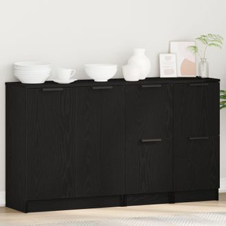 Berkfield Home Sideboards 3 pcs Black Oak Engineered Wood