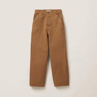 Miu Miu Garment-dyed gabardine pants