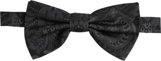 Dolce & Gabbana Paisley Silk Bow Tie - Black