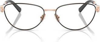 Tiffany & Co. 56mm Oval Optical Glasses in Rose Gold Blk at Nordstrom