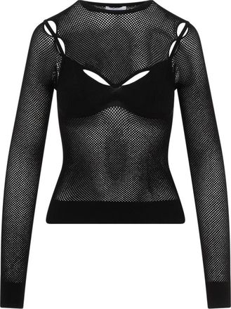 Off-white Net Arrow Bralette Top - Dames - Longsleeves - Zwart - S - Polyester - Tops