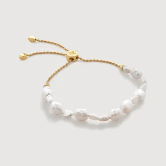 Monica Vinader Gold Baroque Pearl Friendship Bracelet Pearl