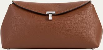 Toteme T-Lock Soft Textured Palmellato Leather Clutch