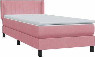 vidaXL Cama Box Spring Con Colch&oacute;n Terciopelo Rosa 90x220 Cm Vidaxl