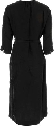Uma Wang Womens Black Viscose Blend Anthea Dress Exterior: Cupro Abiti