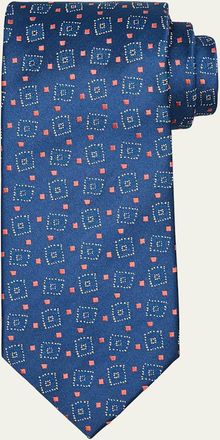 Charvet Mens Diamond-Woven Silk Tie