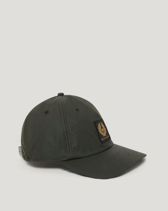 Belstaff Phoenix Patch Cap Unisexs Waxed Cotton Faded Olive Size One Size