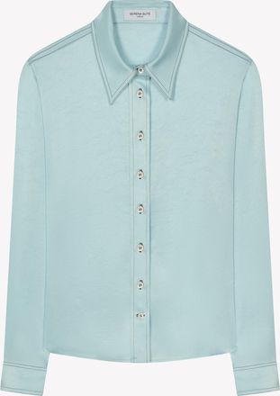 Serena Bute Satin Serena Shirt - Pale Blue