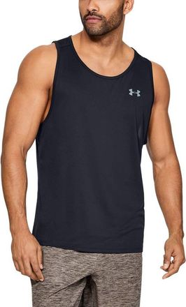 Under Armour Mens Tech Tank Top, (001) Black / / White, Large Tall