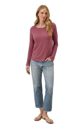 Pact Organic Cotton Featherweight Slub Long Sleeve Tee in Mauve at Nordstrom, Size Medium