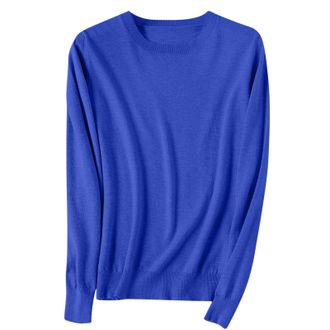 Generic Cashmere Sweaters for Women Plus Size Ladies Crew Neck Wool Blend Jumpers Casual Basic Long Sleeve Pullover Sweater Tops Classic-Fit Blouse Knitwear T