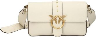 Pinko Pinko, Tassen, Dames, Wit, ONE Size, Leer, Love One Classic Crossbody Bag