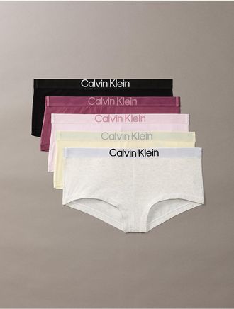 Calvin Klein Womens Extra Soft Cotton Stretch 5-Pack Boyshort - Multi - XL