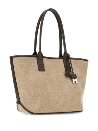 Hogan top handle charm tote bag - Beige