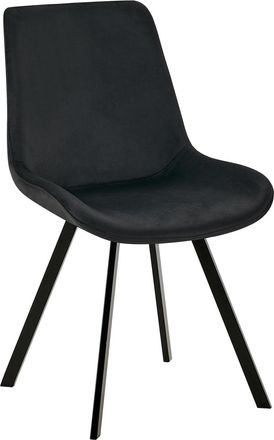 Clp Silla de comedor con reposapi&eacute;s en terciopelo negro