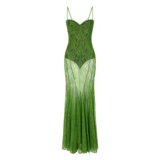 Elisabetta Franchi Red Carpet dress in floral lace - female - Elisabetta Franchi - Gowns - Green - S - Dresses