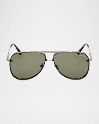 Tom Ford Men & apos;s Leon Metal Aviator Sunglasses