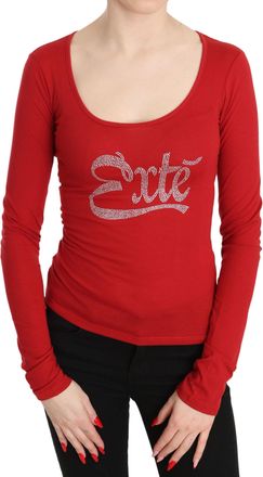 Exte Crystal Embellished Long Sleeve Womens Top