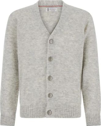 Brunello Cucinelli Lana Cardigan - Heren - Truien - Beige - Maat: M Wol