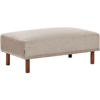 Beliani Beliani - Otomana Rectangular Reposapi&eacute;s Patas De Madera Apto Para Mascotas De Tela Gris Pardo Holt