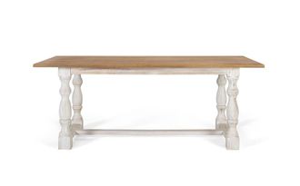 Giner&Colomer Mesa de comedor rectangular con patas torneadas en blanco 200 cm
