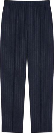 Givenchy Couture Seam Gestreepte Joggers in Wol - Heren - Nette broeken - Blauw - L - Wol - Broeken