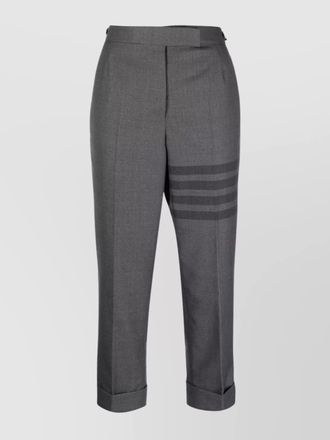 Thom Browne cropped trousers with striped pattern and button detailing