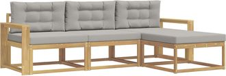 vidaXL Conjunto De Sof&aacute;s De Exterior 4 Uds. Blanco Y Gris Claro Vidaxl