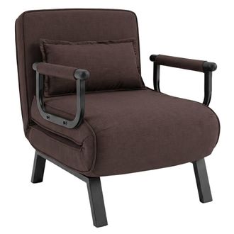 Costway Costway Convertible Sleeper Chair Folding Sofa Bed with Adjustable Backrest in Brown