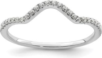 Diamond2Deal 14k White Gold Lab Grown Diamond Wedding Band Ring 0.16Ct Clarity- VS Color- G-H