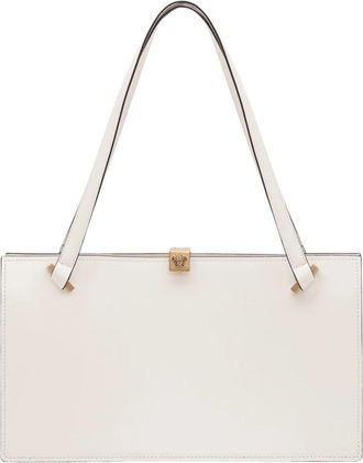 Versace Severine Leren Tote - Dames - Shoppers - Wit - ONE Size - Leer - Tassen