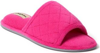 Dearfoams Beatrice Quilted Microfiber Terry Shower Slide Slipper in Paradise Pink at Nordstrom, Size X-Large