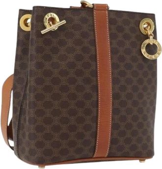 Celine Pre-owned Bucket Bags, female, Brown, Size: ONE SIZE Pre-owned Vintage Canvas Bucket Bag