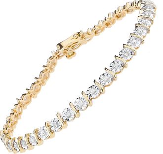 Diamant L'&eacute;ternel Womens 9ct Yellow Gold Diamond Tennis Bracelet - One Size