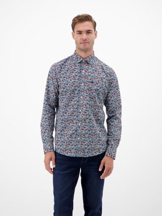 Lerros Langarmhemd LERROS, Herren, Gr. 3XL, N-Gr, maple rot, Web, Obermaterial: 100% Baumwolle, bedruckt, normal h&uuml;ftbedeckend, Rundhals, 2-Knopf-Manschette,