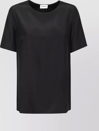 Parosh crew neck silk blouse with short sleeves