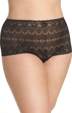 Ashley Graham Lace Thong in Black at Nordstrom, Size 1X
