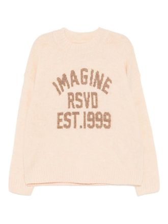 Izzue slogan-intarsia jumper - Pink